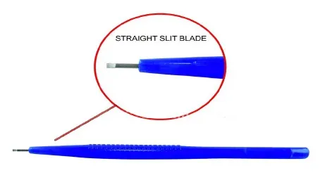 Straight slit blade used in FUE hair transplantation
