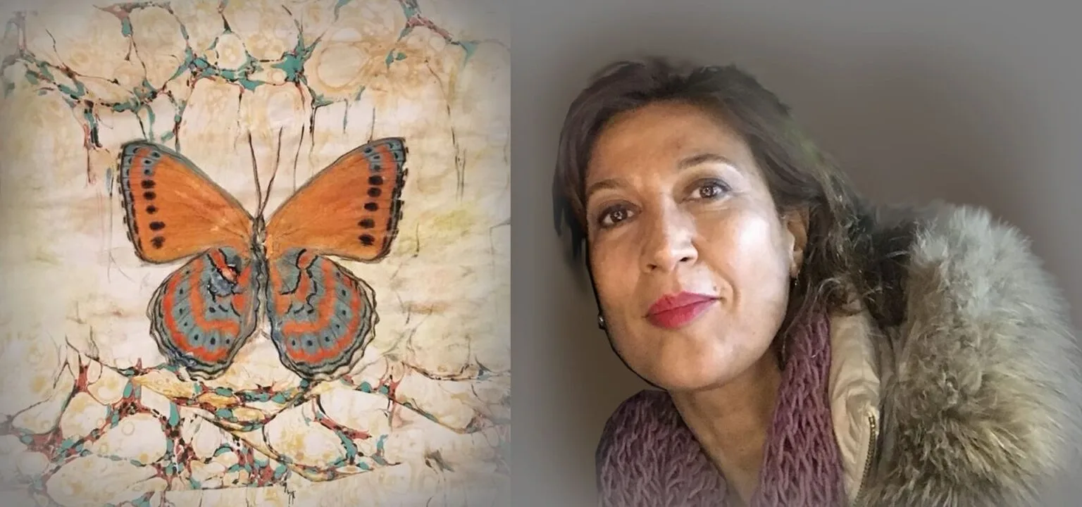 Traditional Turkish Ebru paper marbling art